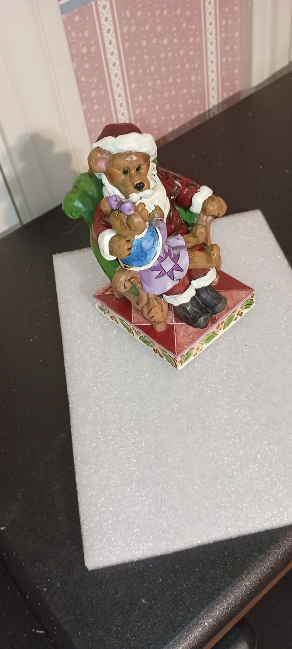 JIM SHORE/BOYDS BEARS-2013 SANTA WITH HOLLY-CHRISTMAS WISHES FIGURE-NEW IN BOX