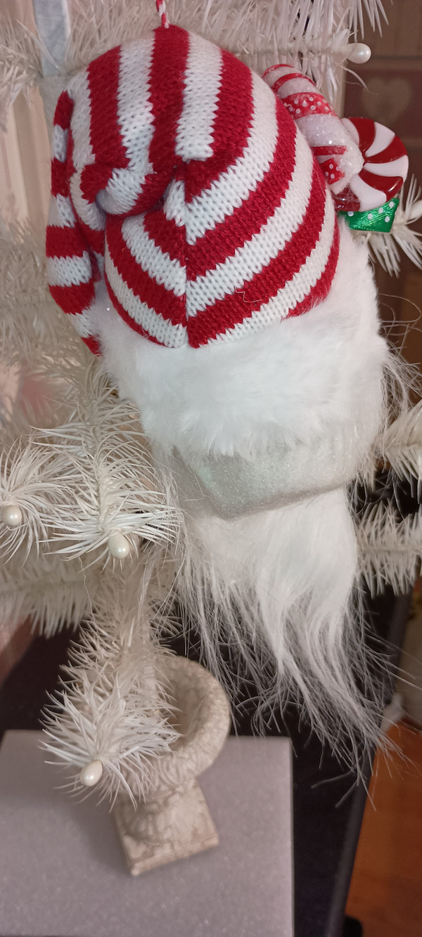 KURT ADLER 10" SANTA HEAD WITH RED & WHITE HAT ORNAMENT-2022-NEW