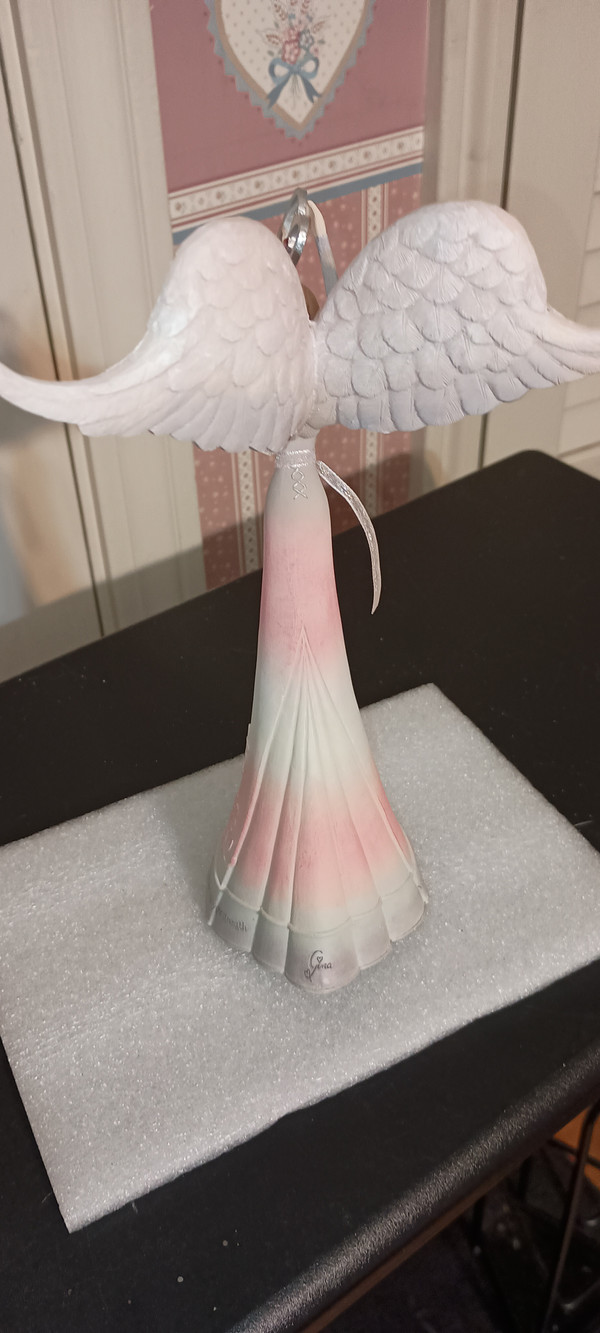 ENESCO-BREAST CANCER AWARENESS-PEACE & HOPE ANGEL FIGURE.NEW IN BOX.