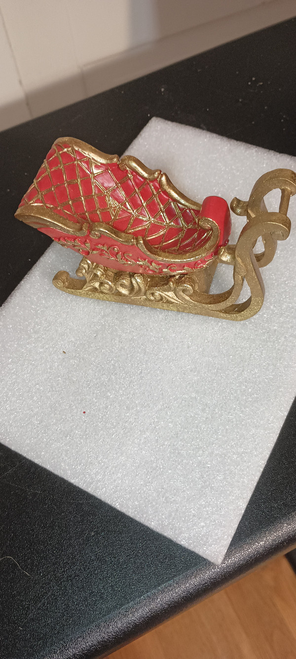 ROMAN-JOSEPH STUDIO-OLD ST. NICK SLEIGH FIGURE/PLACECARD HOLDER-NEW-2019