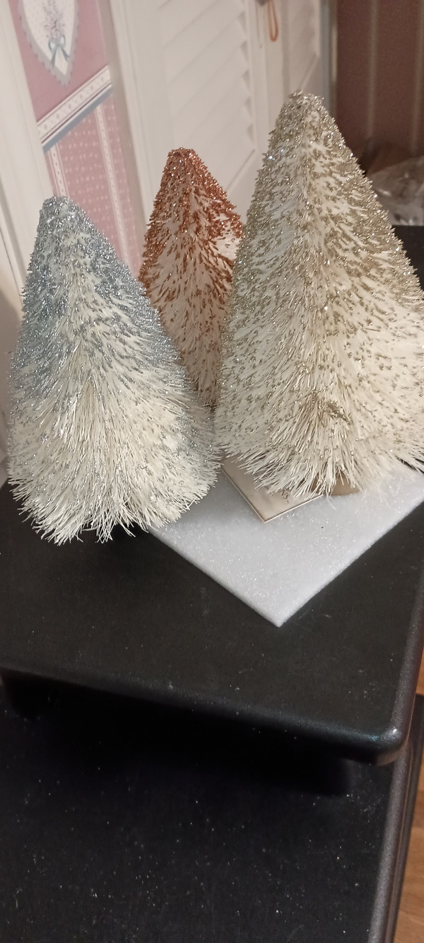 BETHANY LOWE- METALLIC BOTTLE BRUSH TREES-SET/3-2023