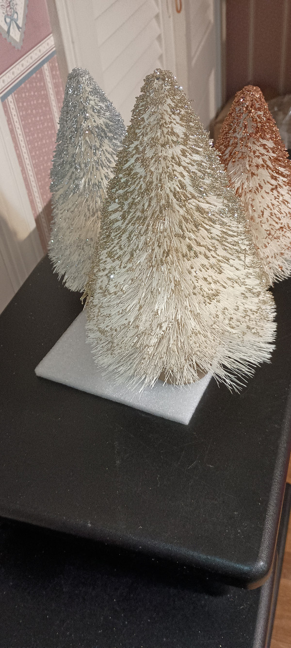 BETHANY LOWE- METALLIC BOTTLE BRUSH TREES-SET/3-2023