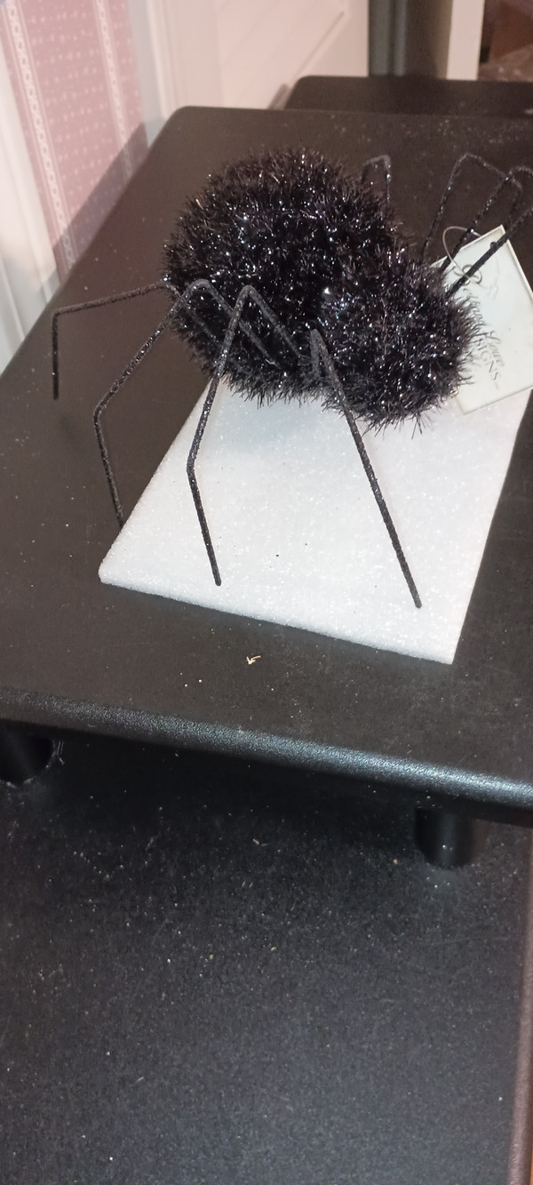 BETHANY LOWE-HALLOWEEN-LARGE BLACK TINSEL SPIDER-NEW-2025
