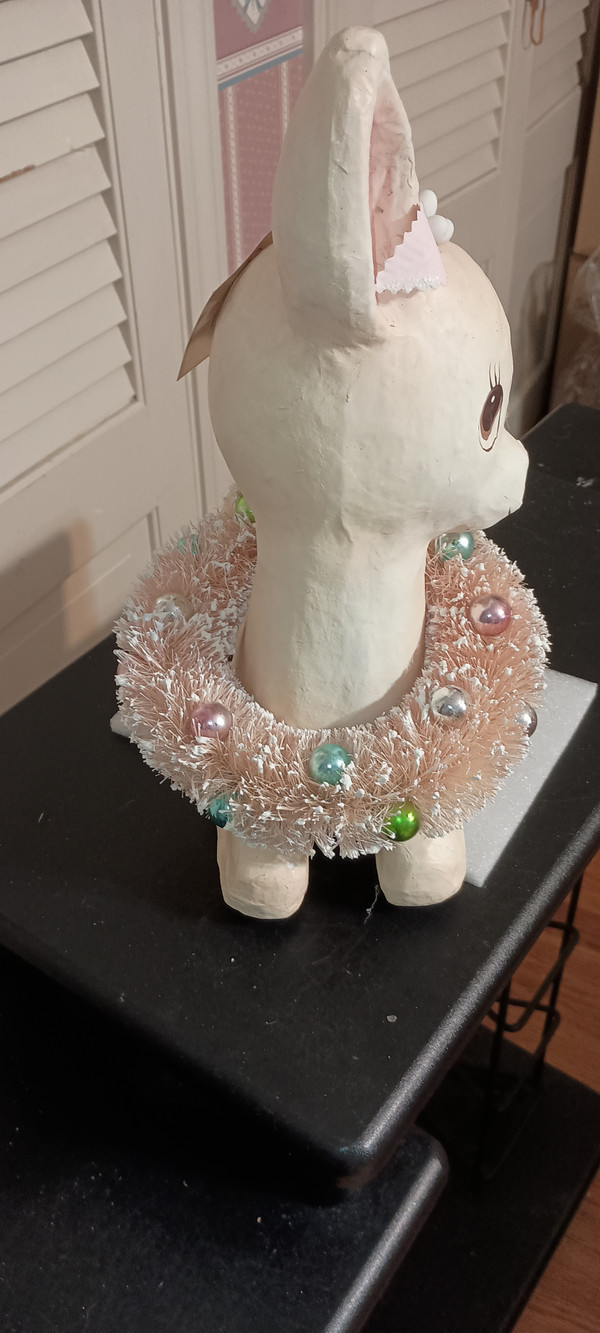 BETHANY LOWE-2023 SWEET CHRISTMAS PASTEL FAWN WITH WREATH-NEW
