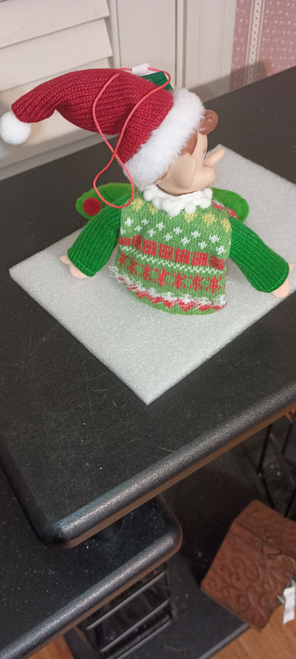 KURT ADLER-FABRIC CHRISTMAS ELF ORNAMENT-A-AS SHOWN-NEW