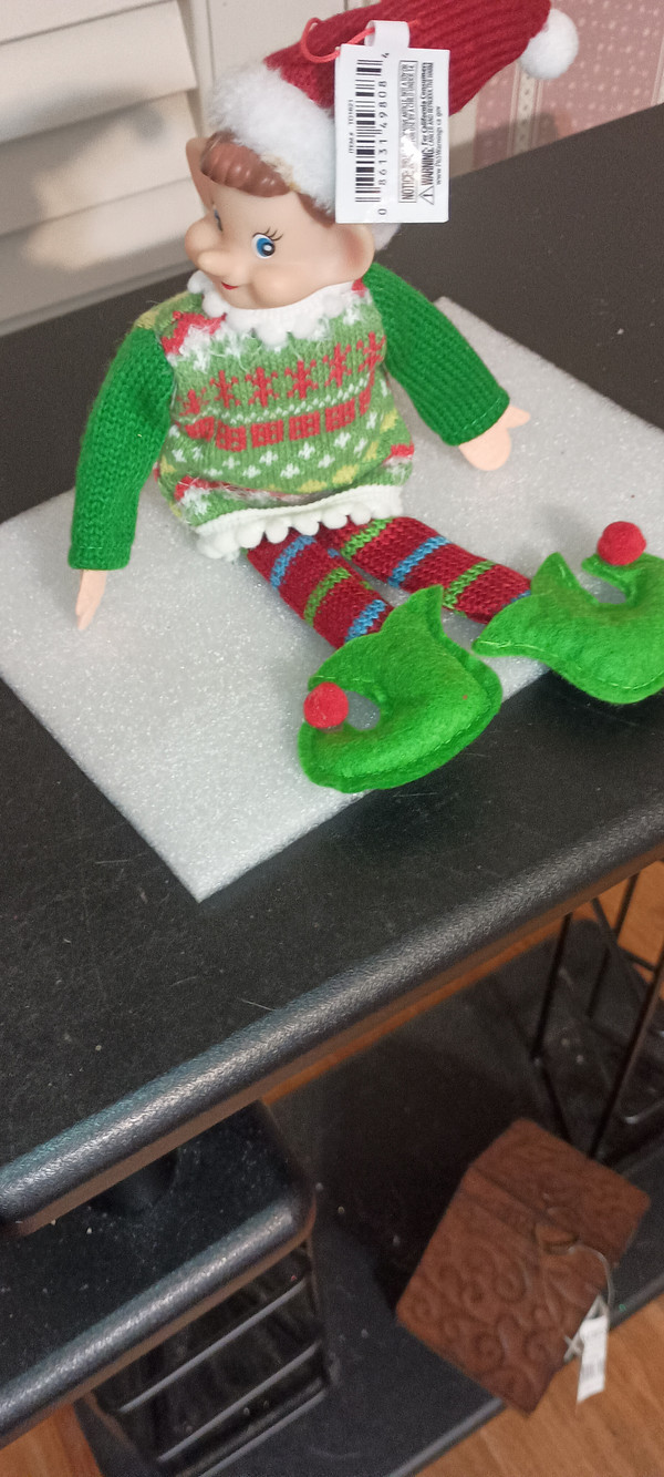 KURT ADLER-FABRIC CHRISTMAS ELF ORNAMENT-A-AS SHOWN-NEW