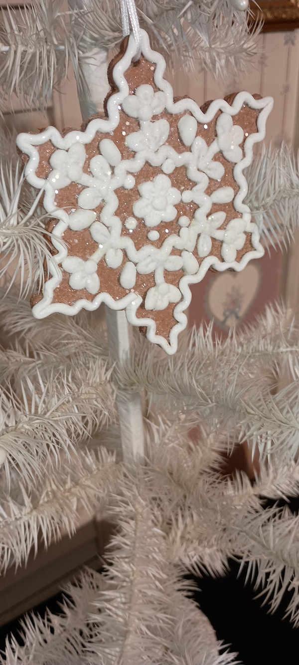 KURT ADLER-2025 GINGERBREAD SNOWFLAKE ORNAMENT-NEW