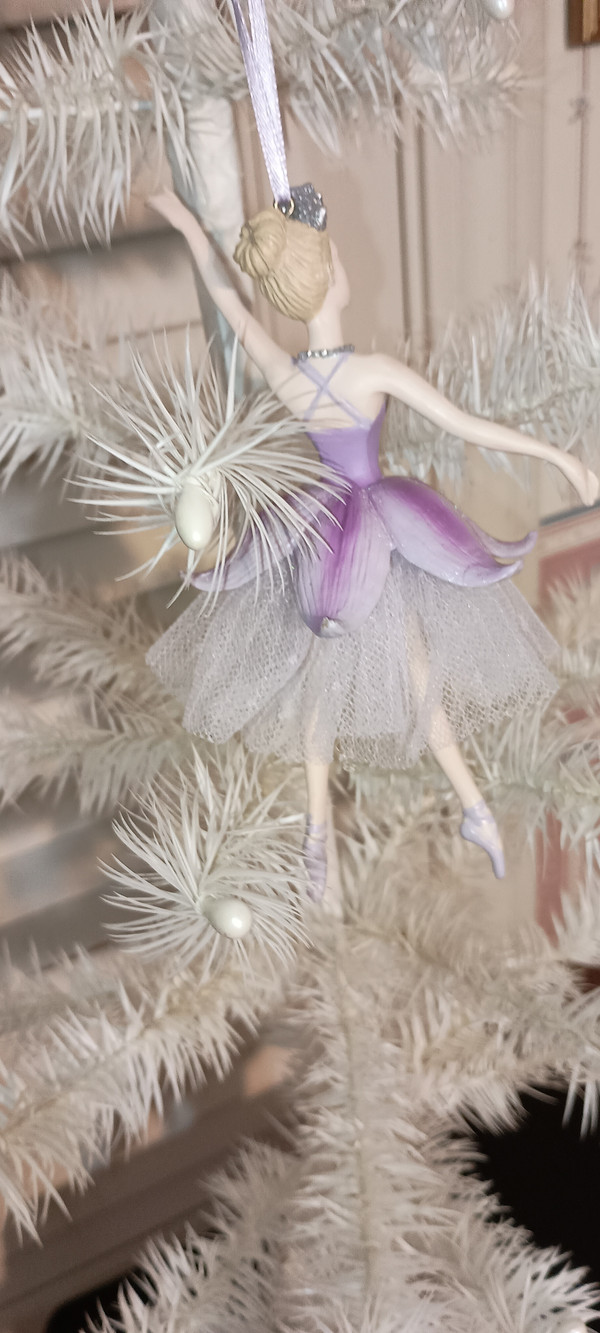 KURT ADLER 6"H-ROYAL SPLENDOR PURPLE & SILVER BALLERINA ORNAMENT-NEW-2023-B-AS SHOWN