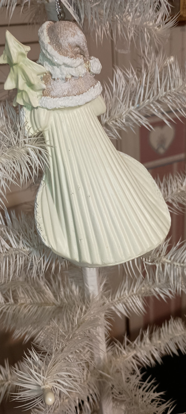 ROMAN-2019 LASER CUT BLUE SANTA WITH TREE ORNAMENT-NEW