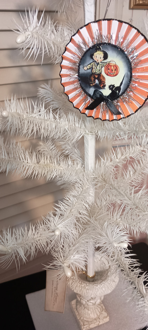 BETHANY LOWE HALLOWEEN-KITSCHMAS ROSETTE ORNAMENTS-SET OF 4-NEW-2025