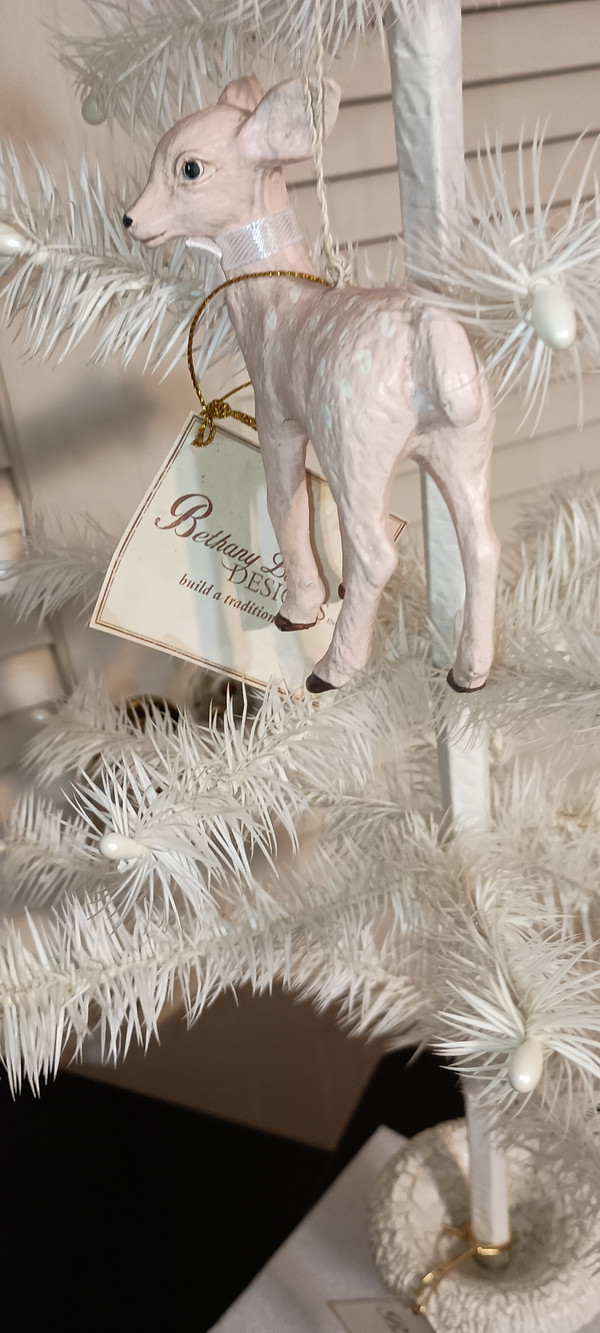 BETHANY LOWE- 2023 PASTEL PINK FAWN ORNAMENT-NEW