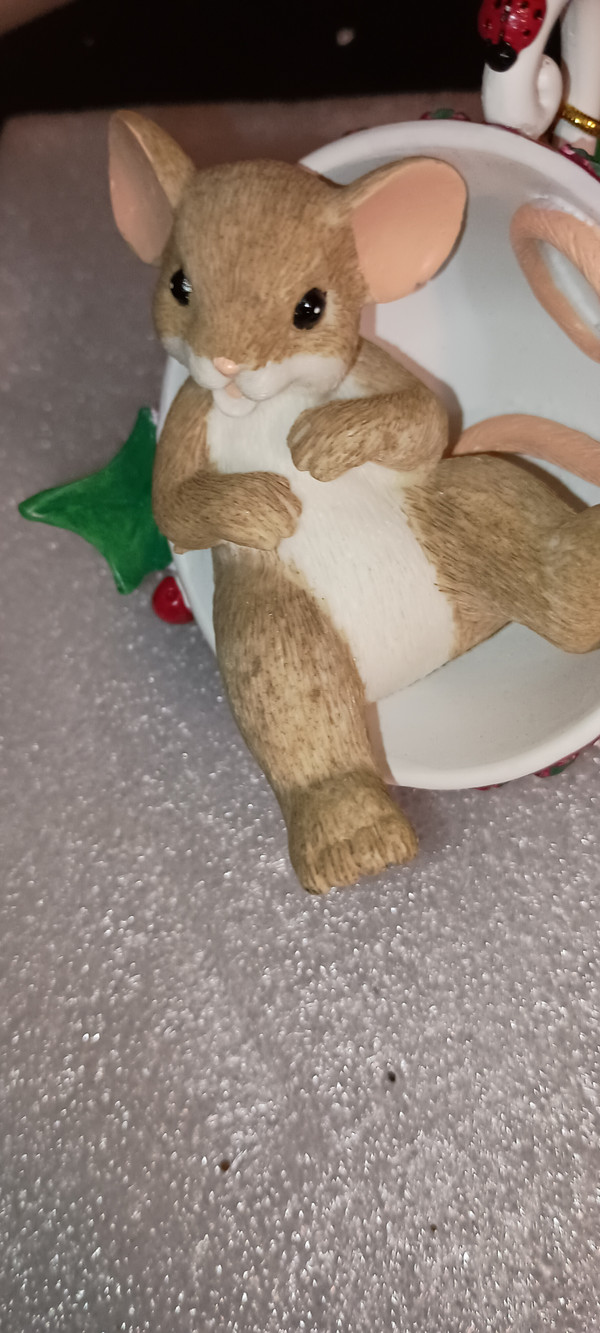 CHARMING TAILS-MOUSE IN EGGNOG CUP-NEW IN BOX