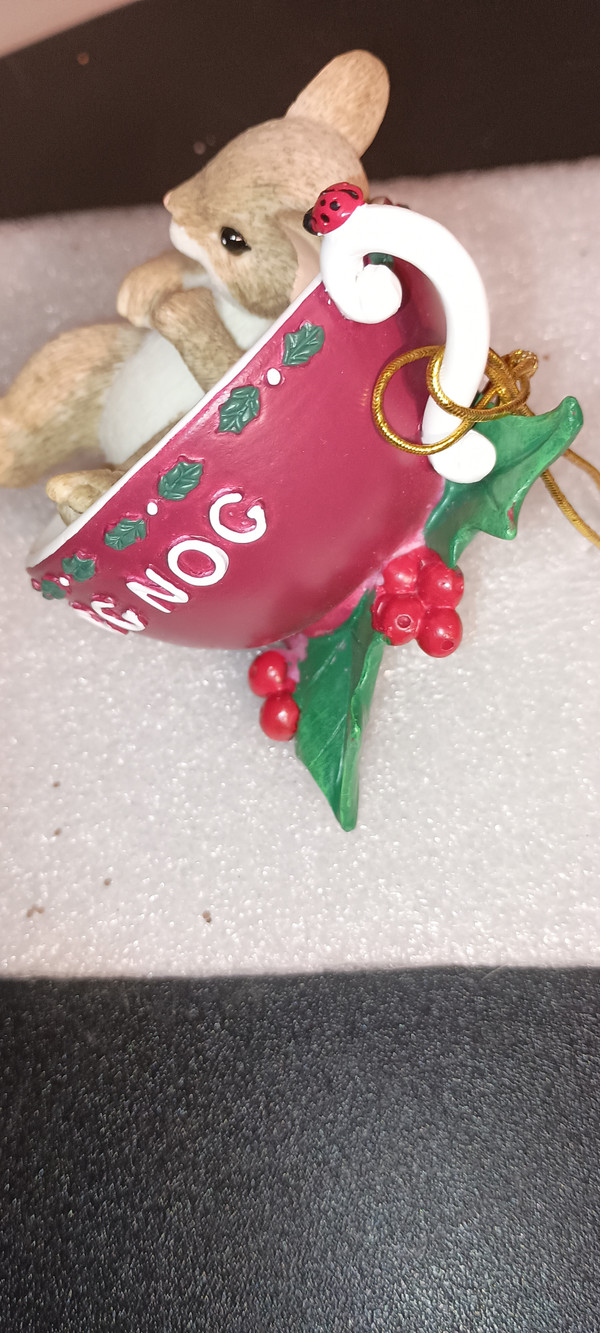 CHARMING TAILS-MOUSE IN EGGNOG CUP-NEW IN BOX