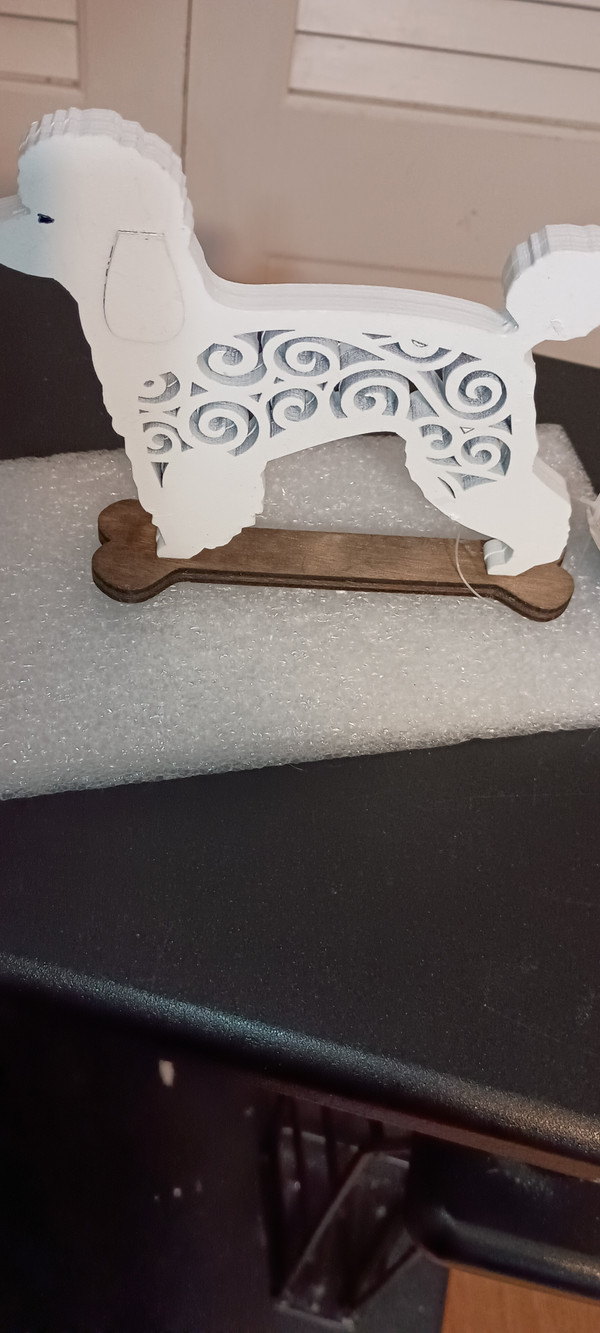 DEPT. 56- FLOURISH- WHITE POODLE LASER CUT DECOR-NEW