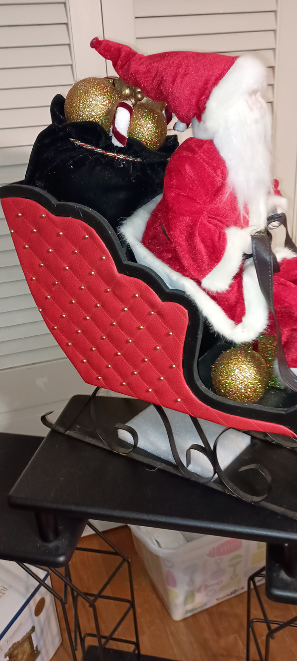 ROMAN-24"H SANTA IN SLEIGH FIGURE-NEW