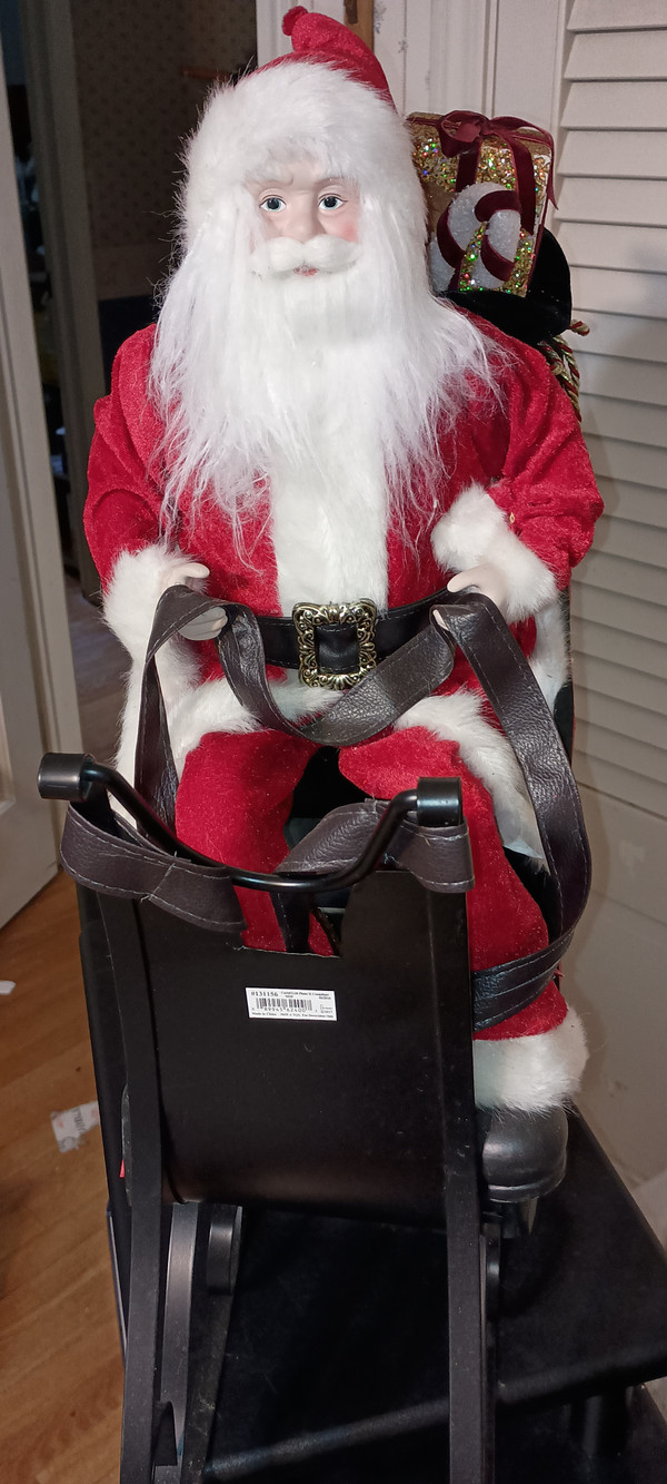 ROMAN-24"H SANTA IN SLEIGH FIGURE-NEW
