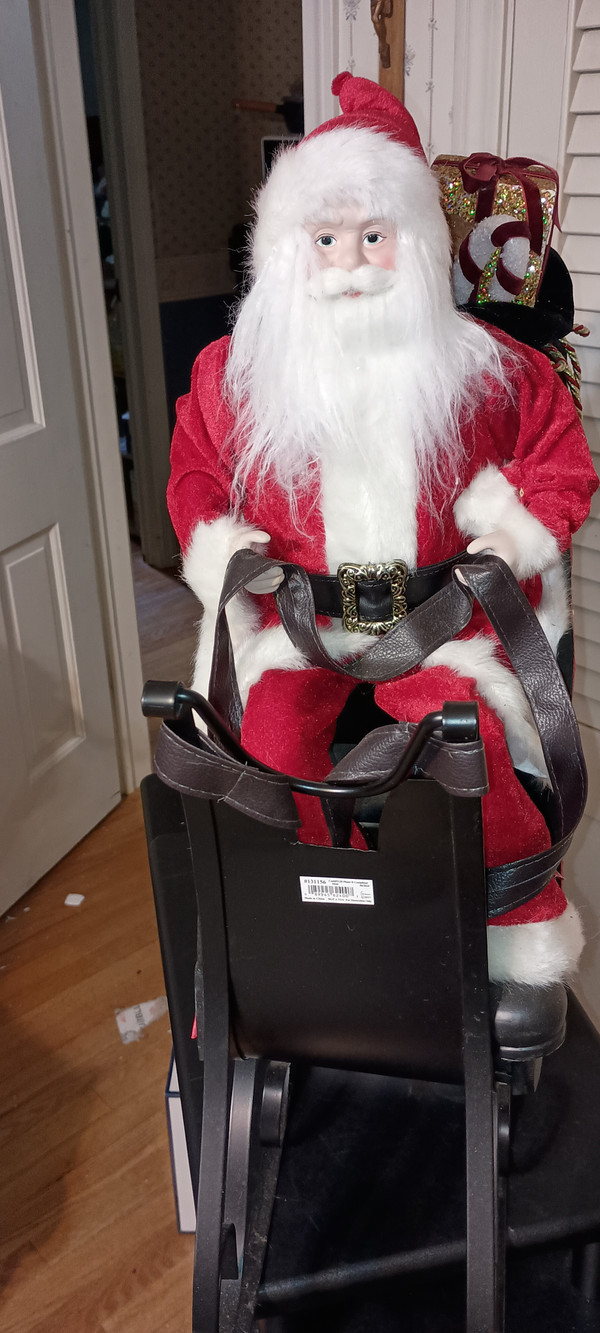 ROMAN-24"H SANTA IN SLEIGH FIGURE-NEW