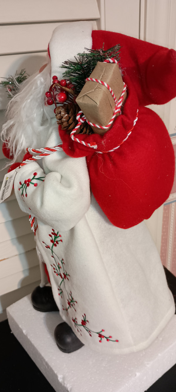 ROMAN-2019- SANTA WITH EMBROIDERED ROBE-RED/WHITE-NEW