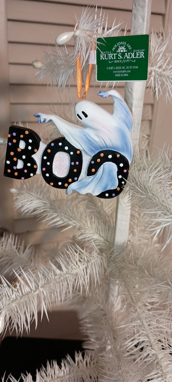 KURT ADLER-2025 HALLOWEEN BOO GHOST ORNAMENT-NEW
