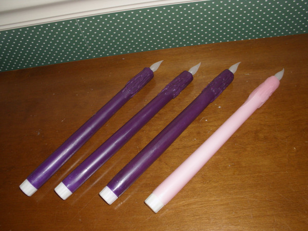 ROMAN-4PC SET- 10.75" LED ADVENT CANDLES-NEW IN BOX