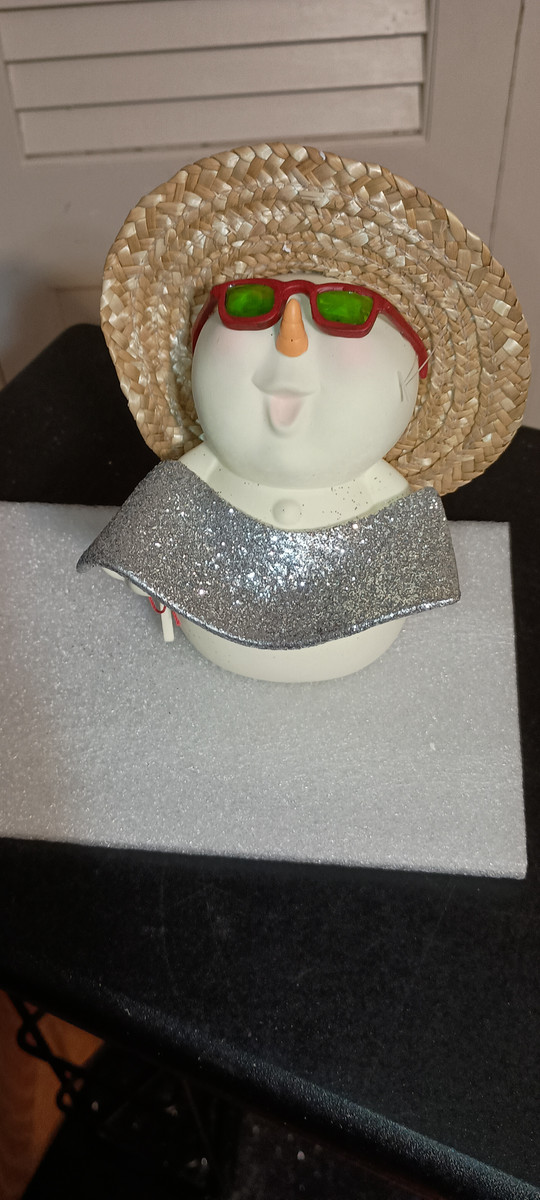 DEPT. 56 SNOWPION  BEACHED COLLECTION-SNOWMAN PAPER PULP- SNOW BURN FIGURINE