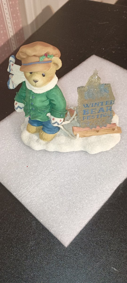 CHERISHED TEDDIES FIGURINE- JAMES- BOY PULLING SLED