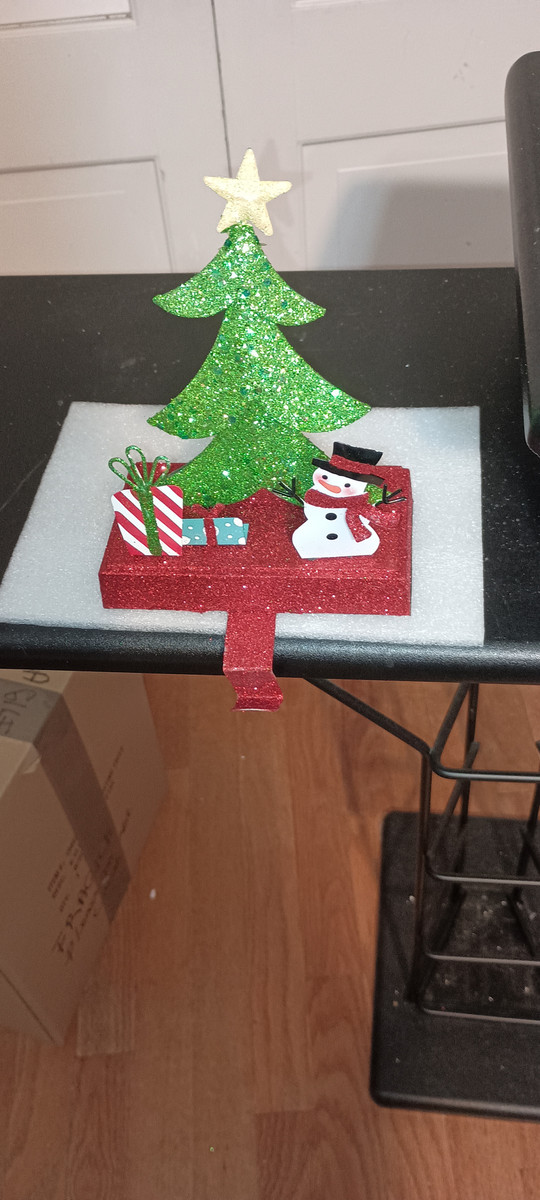 KURT ADLER-2023 CHRISTMAS TREE GLITTER BASE STOCKING HOLDER-NEW IN BOX