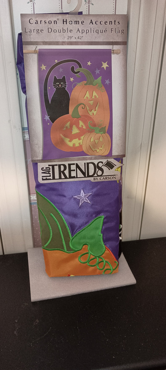 FLAGTRENDS-LARGE HALLOWEEN APPLIQUE OUTDOOR FLAG-CATA & JACKS-NEW IN PACKAGE
