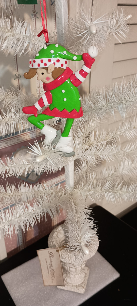 KURT ADLER-2024-CLAYDOUGH ELF WITH POLKA DOT HAT ORNAMENT-NEW