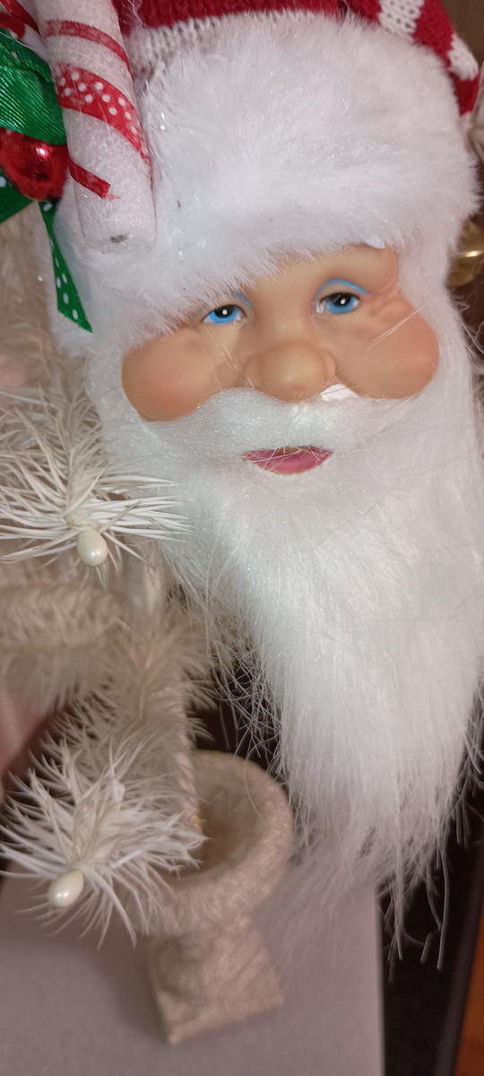 KURT ADLER 10" SANTA HEAD WITH RED & WHITE HAT ORNAMENT-2022-NEW