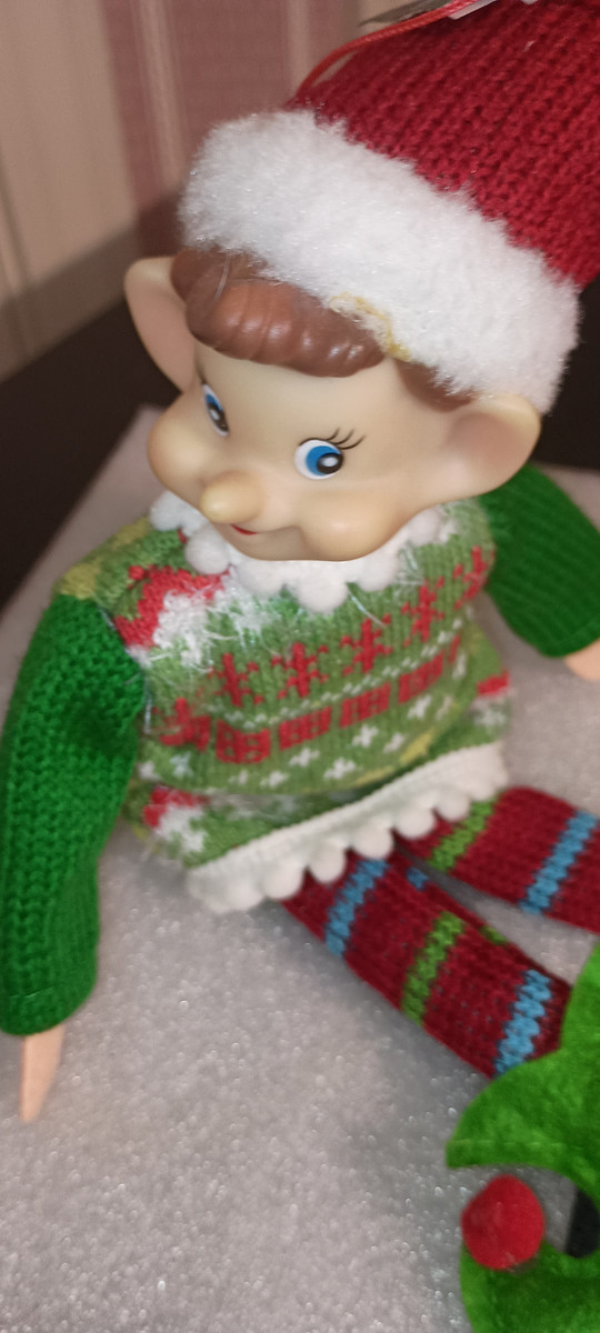 KURT ADLER-FABRIC CHRISTMAS ELF ORNAMENT-A-AS SHOWN-NEW