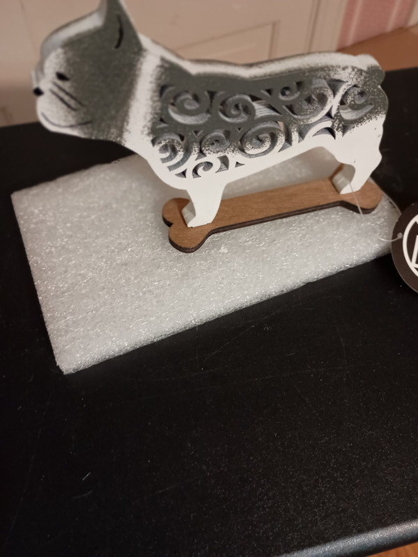 DEPT. 56-FLOURISH FRENCH BULLDOG LASER CUT DECOR FIGURE-NEW