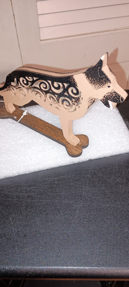 DEPT. 56- FLOURISH GERMAN SHEPHERD LASER CUT DECOR FIGURE-NEW