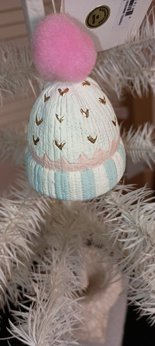 BETHANY LOWE-PASTEL WINTER FUZZIE HAT ORNAMENT-NEW