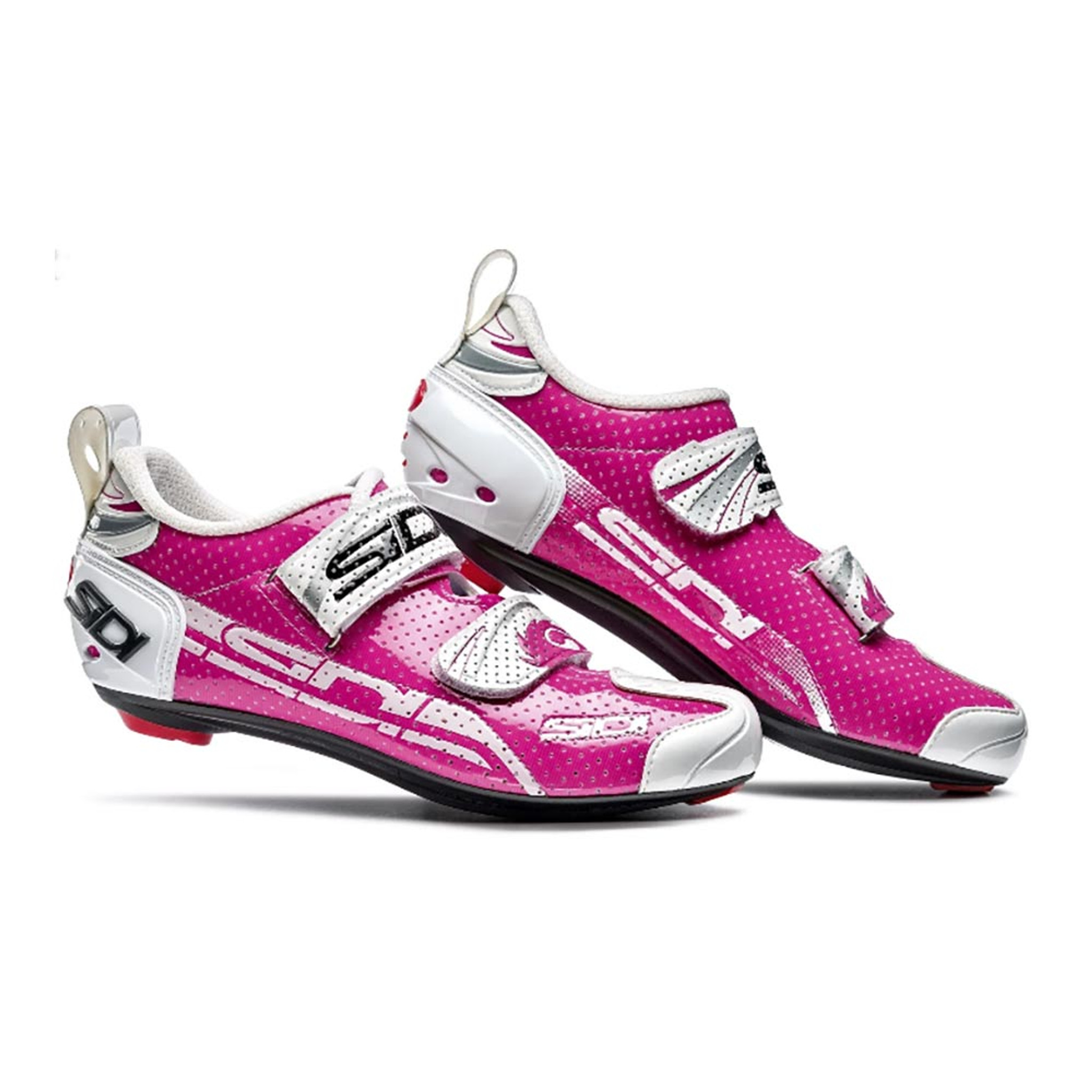 pink cycling shoes