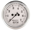 Autometer Old Tyme White 2 1/16in Tach 7000 RPM Elec. 1694