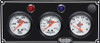 Quickcar Racing Products 3 Gauge Panel OP/WT/Volt Black 61-6717