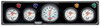 Quickcar Racing Products 3-1 Gauge Panel OP/WT/OP /FP w/3-3/8in Tach Black 61-67513