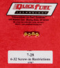 Quick Fuel Technology .028in- 6-32 Screw-in Restrictors (4pk) 7-28QFT