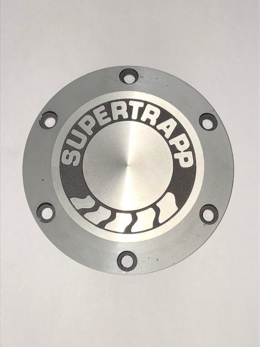 Supertrapp 4in Aluminum End Cap and Shield w/Logo 402-3046
