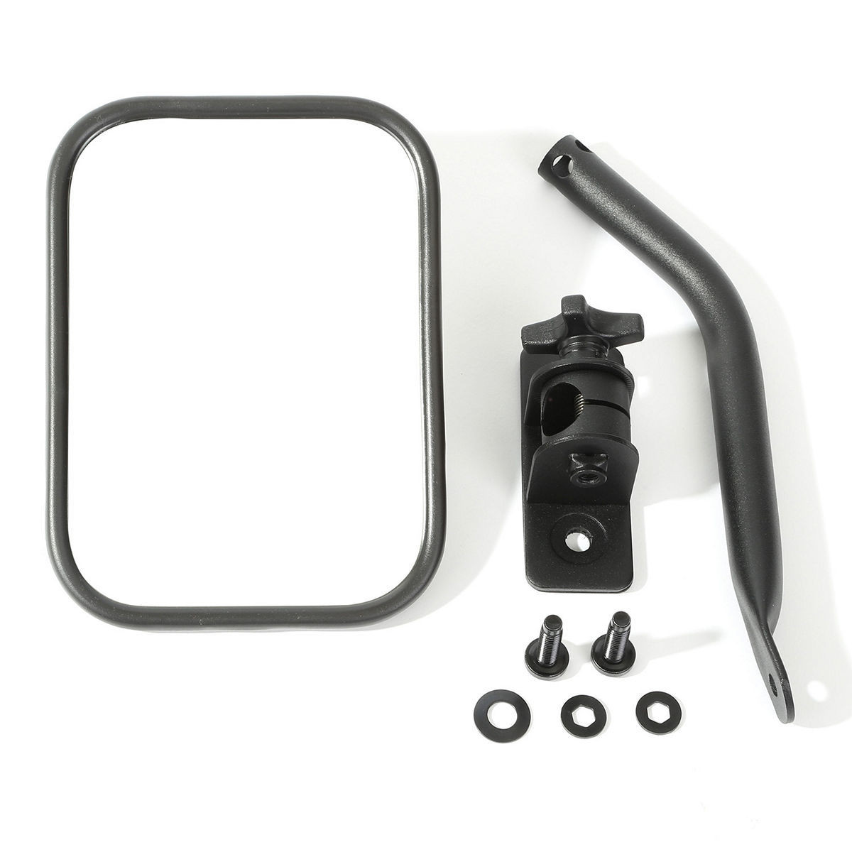 Rugged Ridge Quick Release Mirror Tex tured Black Rectangular 11025.18