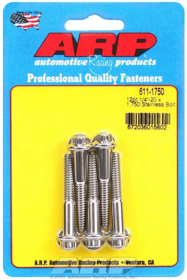 Arp S/S Bolt Kit - 12pt. (5) 1/4-20 x 1.750 611-1750