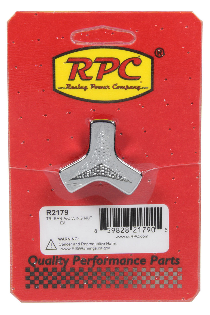 Racing Power Co-Packaged Tri-Bar A/C Wing Nut R2179