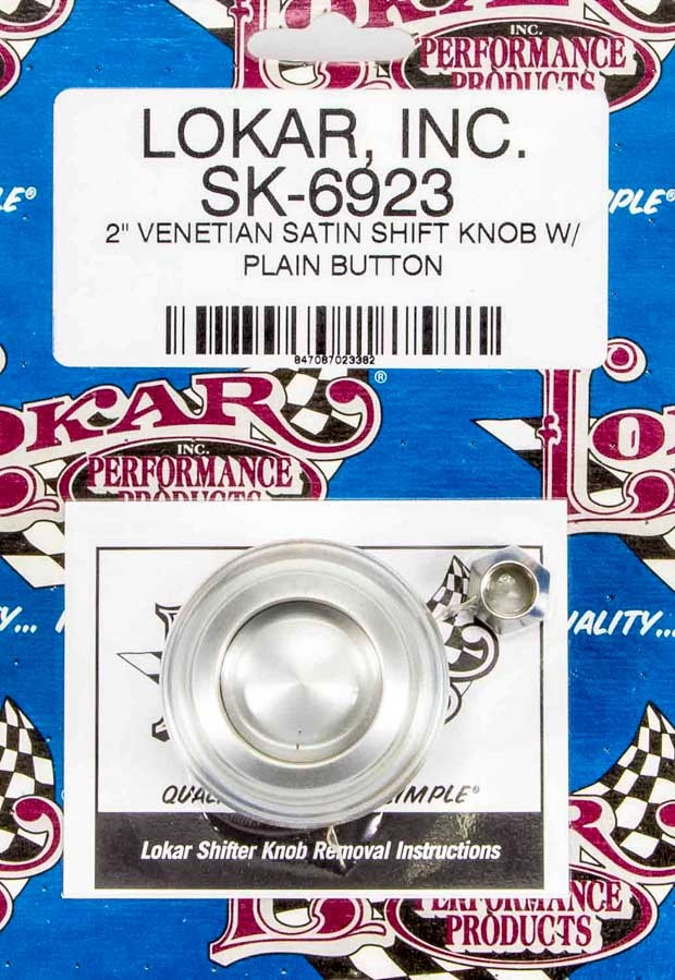 Lokar 2in Shift Knob Venetian Brushed w/Button SK-6923