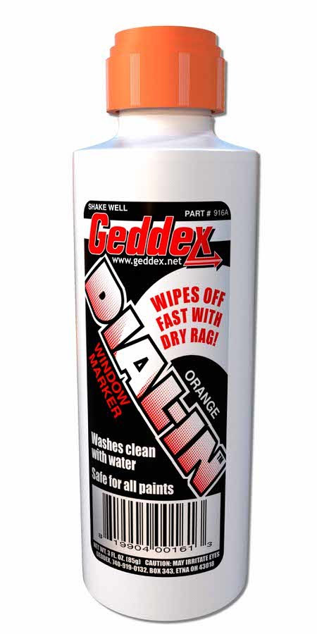 Geddex Dial-In Window Marker Orange 3oz Bottle 916A