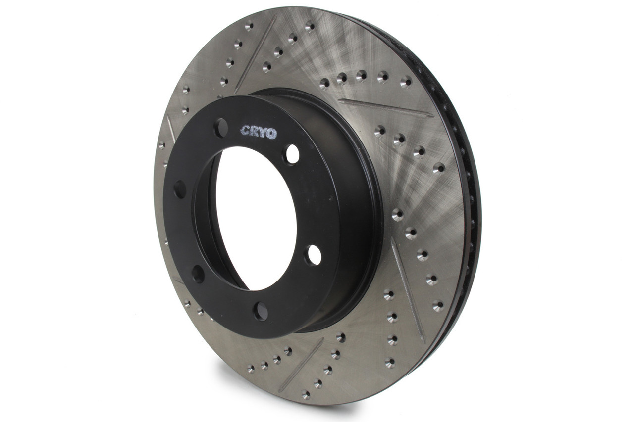 Stoptech Sport Cryo Drilled/Slott ed Brake Rotor; Front Ri 127.44118CR