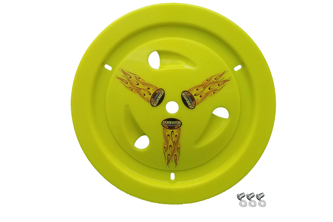Dominator Racing Products Wheel Cover Dzus-On Fluo Yellow Real Style 1007-D-FYE