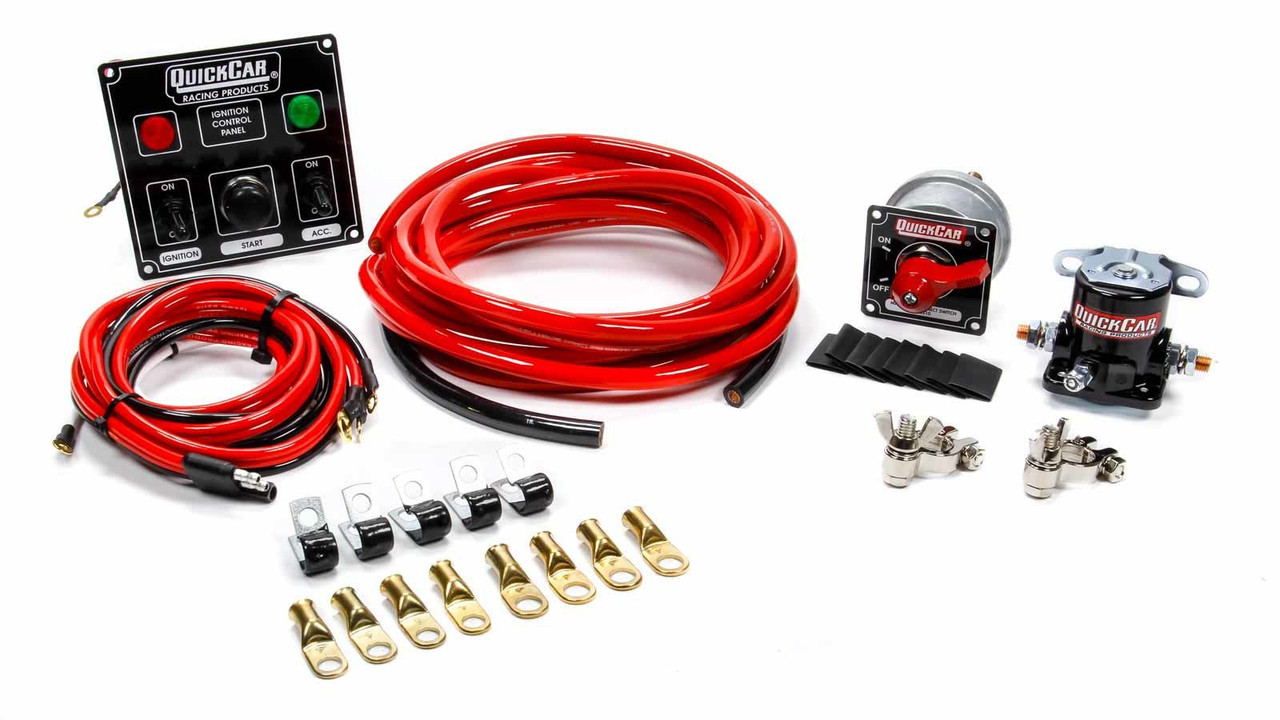 Quickcar Racing Products Wiring Kit 4 Gauge with Black 50-822 Panel 50-831