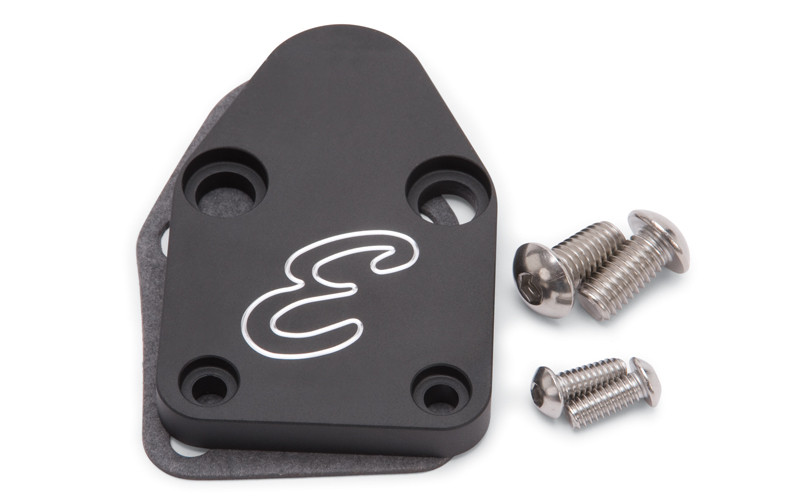 Edelbrock SBC Fuel Pump Block-Off Plate Billet Aluminum 4020