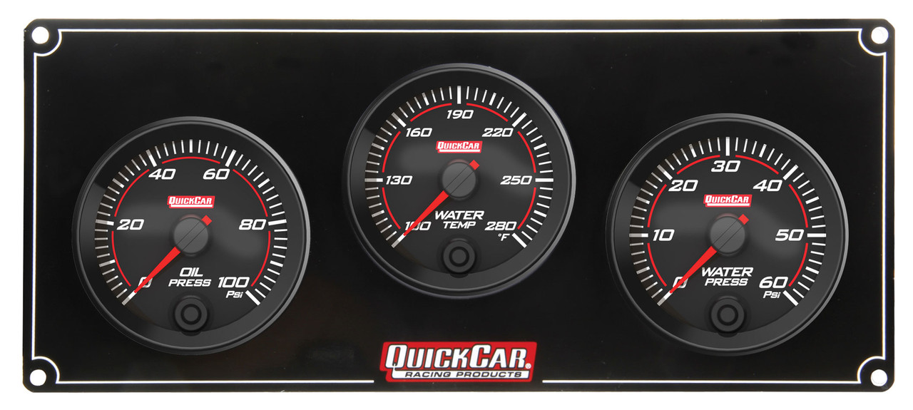 Quickcar Racing Products Redline 3 Gauge Panel OP/WT/WP 69-3016